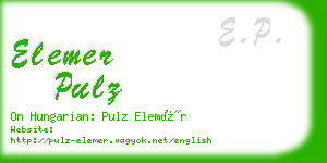 elemer pulz business card